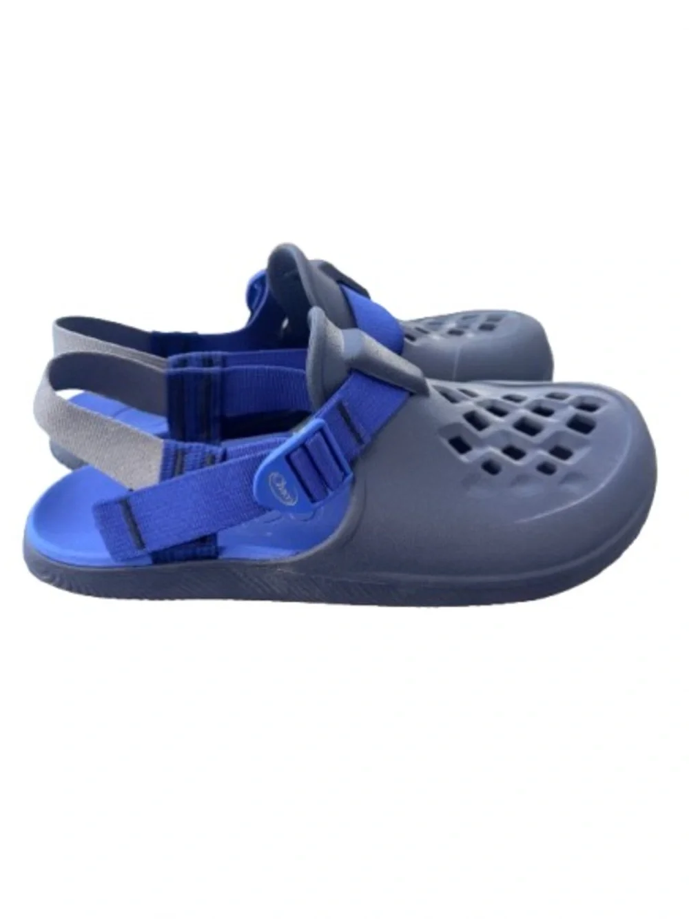 Chaco Chillos Clog Gray Blue Recovery Sandals Slip On Comfort Shoes Size 10